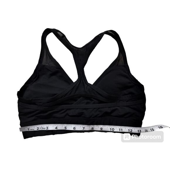 Pink victoria secrets ultimate lightly lined black sports bra wrap meshh size L - Picture 5 of 7